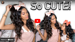 Cute Half-Up Style with JUMBO Bow: Cheer | TUTORIAL