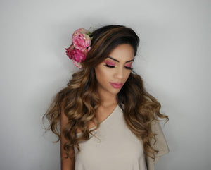 Valentines Day Rose Gold Floral Hair